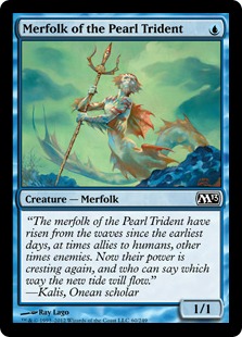 《真珠三叉矛の人魚/Merfolk of the Pearl Trident》[M13] 青C