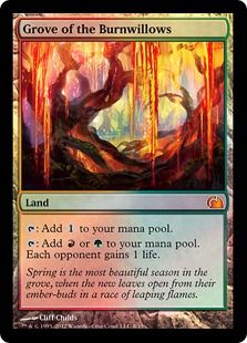 【Foil】《燃え柳の木立ち/Grove of the Burnwillows》[FtV:Realms] 土地R