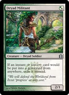 【Foil】《ドライアドの闘士/Dryad Militant》[RTR] 金U
