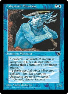 《迷宮のミノタウルス/Labyrinth Minotaur》(Pick-axe)[HML] 青C