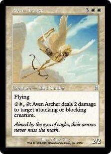 【Foil】《エイヴンの射手/Aven Archer》[ODY] 白U