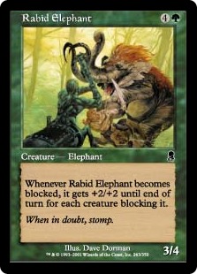 【Foil】《凶暴象/Rabid Elephant》[ODY] 緑C