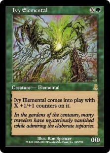 【Foil】《キヅタの精霊/Ivy Elemental》[ODY] 緑R