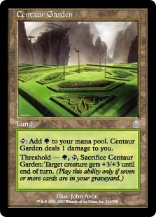 【Foil】《ケンタウルスの庭園/Centaur Garden》[ODY] 土地U