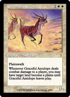 【Foil】《優雅なアンテロープ/Graceful Antelope》[ODY] 白R