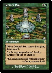 【Foil】《地の封印/Ground Seal》[ODY] 緑R