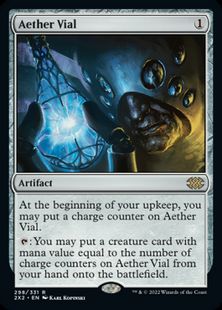 【Foil】(298)《霊気の薬瓶/Aether Vial》[2X2] 茶R