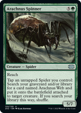 (135)《アラクナスの紡ぎ手/Arachnus Spinner》[2X2] 緑U