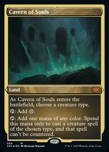 【エッチング・Foil】(569)《魂の洞窟/Cavern of Souls》[2X2-BF] 土地R