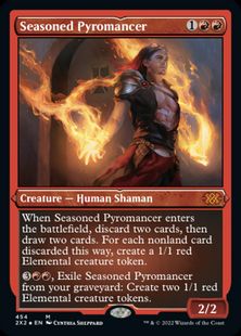 【エッチング・Foil】(454)《歴戦の紅蓮術士/Seasoned Pyromancer》[2X2-BF] 赤R