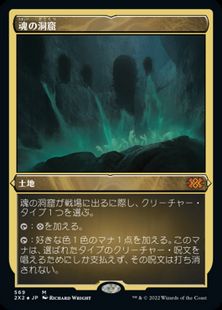 【エッチング・Foil】(569)《魂の洞窟/Cavern of Souls》[2X2-BF] 土地R