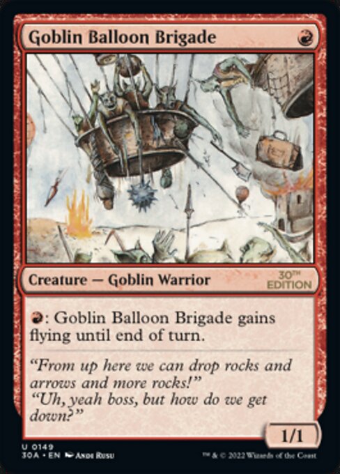 《ゴブリン気球部隊/Goblin Balloon Brigade》[30A] 赤U