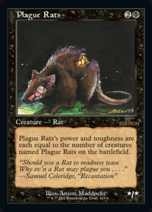 ■旧枠■《疫病ネズミ/Plague Rats》[30A] 黒C