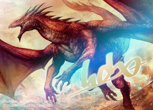 【ミニ・ポスター】【サイン入りFoil】《シヴ山のドラゴン/Shivan Dragon》