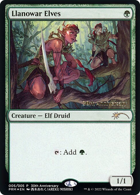 MTG ラノワールのエルフ Llanowar Elves アルファ 並品 英語マジックザギャザリング