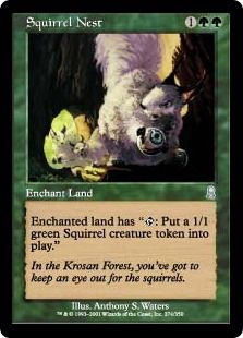 【Foil】《リスの巣/Squirrel Nest》[ODY] 緑U
