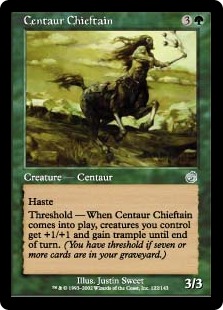 【Foil】《ケンタウルスの酋長/Centaur Chieftain》[TOR] 緑U