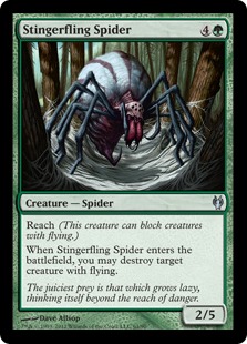 《棘投げの蜘蛛/Stingerfling Spider》[IvG] 緑U
