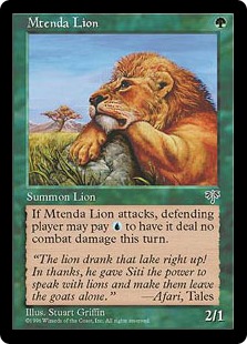 《メテンダ・ライオン/Mtenda Lion》[MIR] 緑C