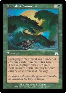 【Foil】《カマールの召喚術/Kamahl's Summons》[ONS] 緑U