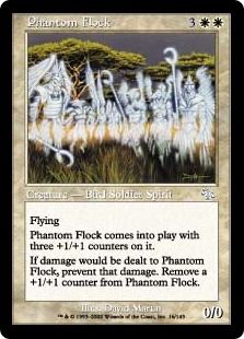 【Foil】《幻影の群れ/Phantom Flock》[JUD] 白U