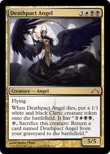 【Foil】《死盟の天使/Deathpact Angel》[GTC] 金R