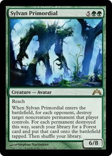 【Foil】《森林の始源体/Sylvan Primordial》[GTC] 緑R