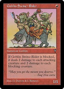 《豚乗りゴブリン/Goblin Swine-Rider》[VIS] 赤C