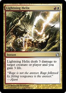 【Foil】《稲妻のらせん/Lightning Helix》[MMA] 金U