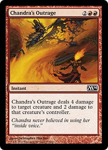 【Foil】《チャンドラの憤慨/Chandra's Outrage》[M14] 赤C