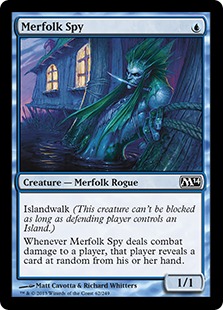 【Foil】《マーフォークのスパイ/Merfolk Spy》[M14] 青C