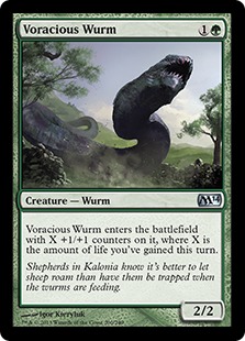 《大食のワーム/Voracious Wurm》[M14] 緑U