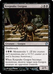 【Foil】《形見持ちのゴルゴン/Keepsake Gorgon》[THS] 黒U