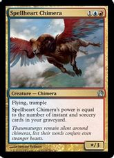 【Foil】《魔心のキマイラ/Spellheart Chimera》[THS] 金U