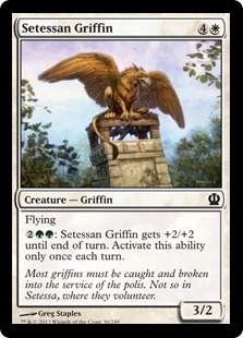 【Foil】《セテッサのグリフィン/Setessan Griffin》[THS] 白C