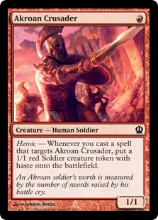 《アクロスの十字軍/Akroan Crusader》[THS] 赤C