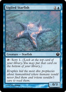 【Foil】《印章持ちのヒトデ/Sigiled Starfish》[JOU] 青C