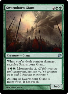 【Foil】《群れ生まれの巨人/Swarmborn Giant》[JOU] 緑U