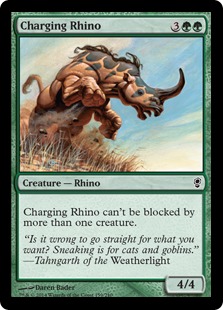 【Foil】《突進するサイ/Charging Rhino》[CNS] 緑C