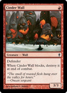 【Foil】《燃えがらの壁/Cinder Wall》[CNS] 赤C