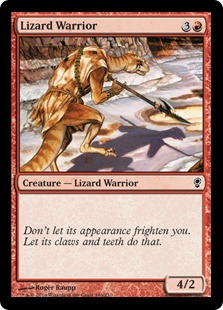 【Foil】《トカゲ人間の戦士/Lizard Warrior》[CNS] 赤C