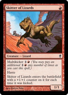 【Foil】《走り回るトカゲ/Skitter of Lizards》[CNS] 赤C