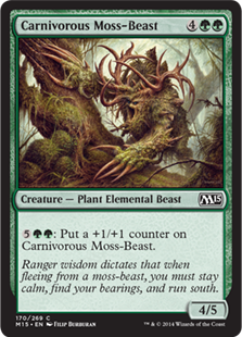 【Foil】《人喰い苔野獣/Carnivorous Moss-Beast》[M15] 緑C