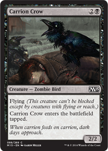【Foil】《屍食いカラス/Carrion Crow》[M15] 黒C