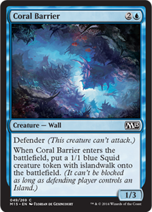 【Foil】《珊瑚の障壁/Coral Barrier》[M15] 青C