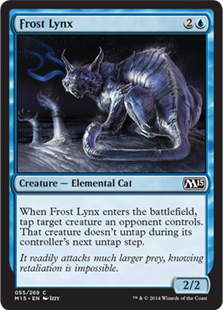 【Foil】《霜のオオヤマネコ/Frost Lynx》[M15] 青C