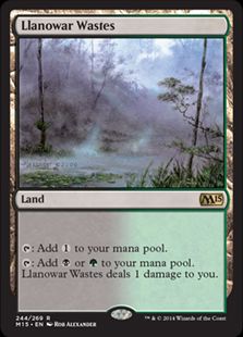 【Foil】《ラノワールの荒原/Llanowar Wastes》[M15] 土地R