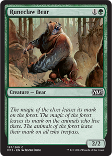 《ルーン爪の熊/Runeclaw Bear》[M15] 緑C
