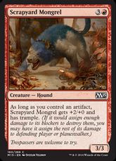 【Foil】《屑鉄場の雑種犬/Scrapyard Mongrel》[M15] 赤C