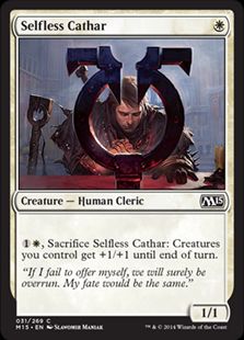 《無私の聖戦士/Selfless Cathar》[M15] 白C
